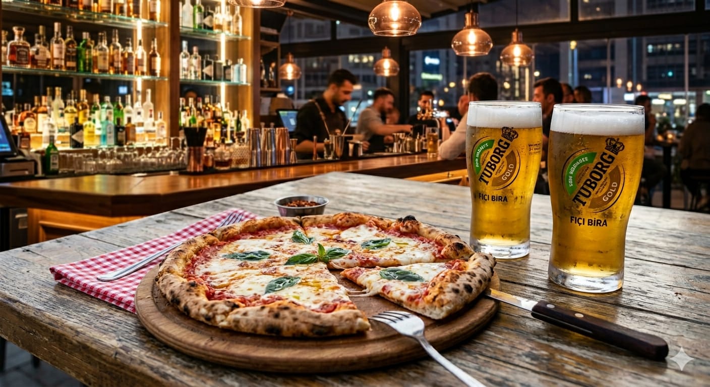 Pizza Margarita + 2 adet Tuborg 50 Cl Şişe Kamp.